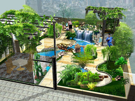 屋頂花園實(shí)景效果圖2